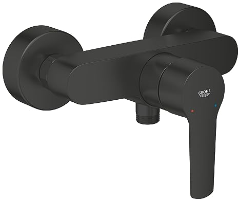 GROHE Start Monomando de ducha 1/2 QuickFix (con limitador de temperatura, límite de caudal ajustable, montaje en pared) Negro mate 322792432