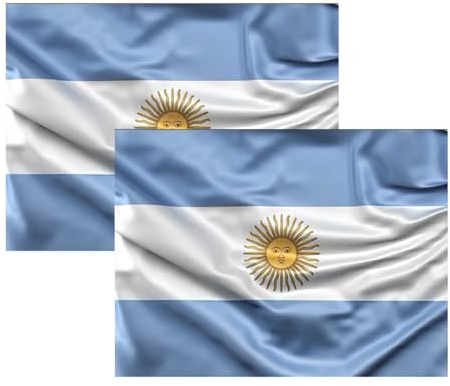 2 x Bandiera Argentina, bandiera 90 x 150 cm, grande bandiera con fibbia ad albero e cordoni per tenere, bandiera leggera, bandiera per sport, calcio, eventi, edifici, (2 x Argentina)