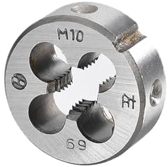 CoCud Metrisches verstellbares Rundschneideisen M10 x 1.5 Linksgewinde | Gewinde aus legiertem Stahl, Zur Bearbeitung von Außengewinden für Metall und Kunststoffe