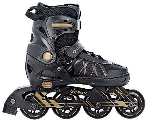 RAVEN Expert Inline Skates Inliner für Kinder und Erwachsene verstellbar (Gold, 43-46 (28-30,5cm))