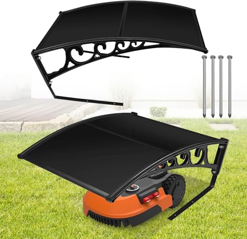 Daromigo Garage para robot cortacésped Automower, 106 x 87 x 50 cm, jardín, resistente a la intemperie, protección UV, material de montaje incluido - Negro
