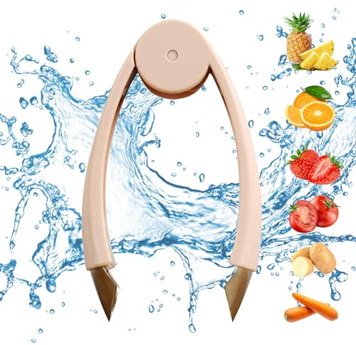 Multifunktionaler Ananas-Augenentferner, Edelstahl Ananasschneider und Entkerner, Pineapple Eye Remover, Obst und Gemüse Schäler, Erdbeerentkerner, Küchenwerkzeug (Rosa)