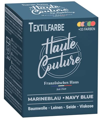 Haute Couture - Tinte para Ropa y Textil Azul - Azul Marino - 350g - Tinte Textil Todo en uno - Listo Para Teñir Ropa y Tejidos