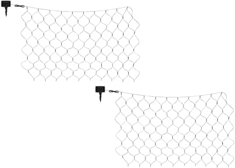 meineWunschleuchte 2er Set Solarbetriebenes Outdoor Lichternetz, 90 x 110cm