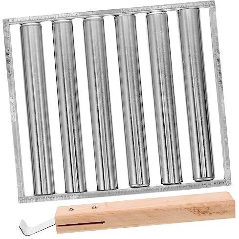FUNOMOCYA Wurstrolle Für Grill Aus Edelstahl Und Holz Kompaktes Camping-grillgestell Tragbarer Wurstgrill Für Outdoor-grillpartys Grillrost Mit Ofenendhalter
