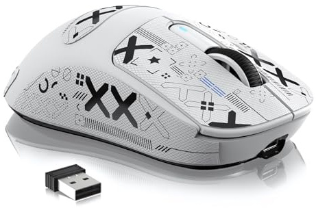 VGN GAMEPOWER x Attack Shark X3MAX PAW3950 Souris Gamer sans Fil Superlight, 42,000 DPI, 49g Ultra-Léger Souris Gaming, 2.4G/Filaire/Bluetooth, Interrupteur Optique, Batterie 200Heures, PC/Mac, Blanc