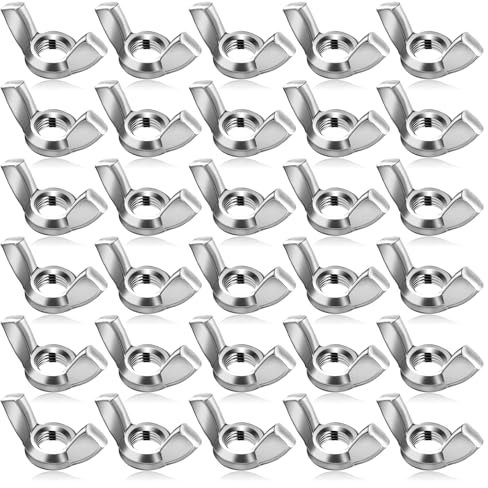 Dado a Farfalla M6, 30 Pezzi Dadi ad Alette in Acciaio Inossidabile Universale per Fissaggio Fai da te Fasteners Hardware