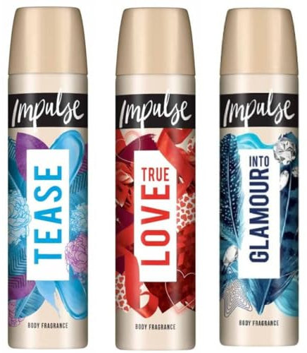 Impuls Variety bunt set kroppsdoft spray 75 ml (3-pack - retas, glamour, kärlek)