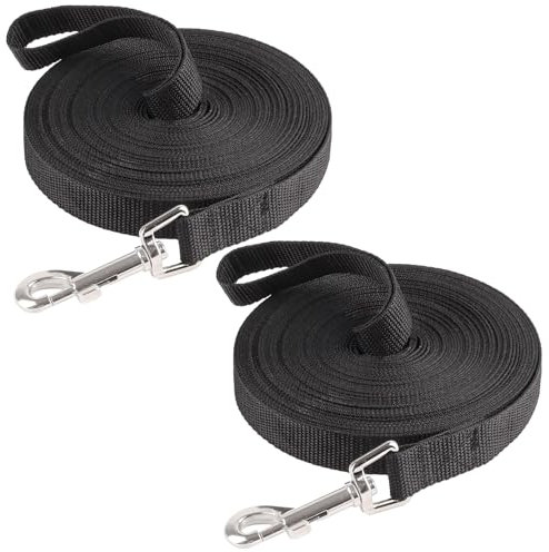 2 Stück Schleppleine 5m und 10m für Hunde - Robuste Wasserfeste Hundeleine mit Handschlaufe für Training und Outdoor - Reißfest für Große und Kleine Hunde