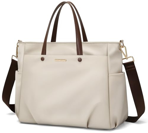 GOLF SUPAGS 15.6 Zoll Laptop Umhängetasche, Computer Tragetasche für Damen, Stilvolle Handtasche für Arbeit und Reisen (Aprikose)