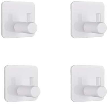 Handtuchhalter ohne Bohren 4 SET - Klebehaken Extra Stark Weiß Haken selbstklebend Edelstahl Badezimmer Handtuchhalter Wasserdicht wandhaken selbstklebend Handtuchhaken für Bad Küche und Toilette