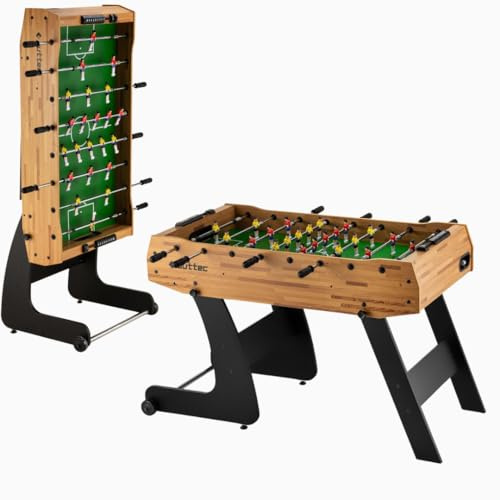 Outtec® Kickertisch, Tischkicker, Tischfußball für Kinder und Erwachsene - 139x 60 x 80 cm - inkl. 2 Bälle - Fußballtisch mit 22 Spieler, Torzähler