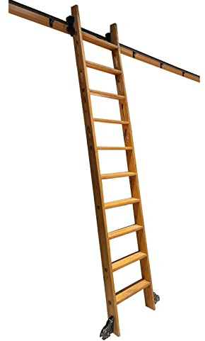 Schiebeleiter-Bausatz, Hardware, Rollbibliotheksbausatz, Rollbibliothek, Schienenbausatz, Hochleistungs-Gleitschienen | Rollen für Bücherregale oder Lager, Rundrohrschiene aus Kohlenstoffsta