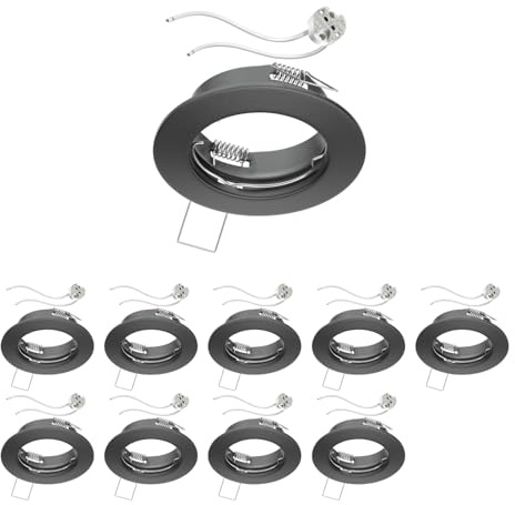 ledscom.de 10 st takmonteringsramar FERE, matt antracit (LED/halogen/MR16/50 mm), inkl. GU5.3-fattning