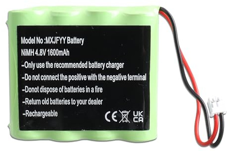 Batteria MXJFYY Ni-MH AA da 4,8 V 1600 mAh compatibile con Sport-ELEC Multisport, Pro, Pro Precision, batteria per elettrostimolazione AA ricaricabile con connettore