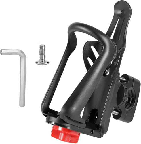 Flaschenhalter Fahrrad Getränkehalter Motorrad (360° Drehbar) | Trinkflaschenhalter Fahrrad, E-Bike, E-Scooter, Motorrad & Kinderwagen – Ohne Bohren, Ø 48-80mm – Fahrrad Zubehör