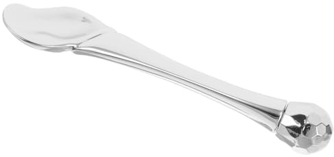 MALUGOGO Stick Applicateur en Alliage de Zinc Argenté pour Crème Yeux Outil Multifonctionnel pour Massage des Yeux, Réduit Poches, pour Soins Visage