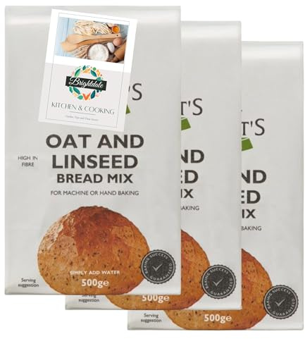 Bread Mix Bundle for Wrights Baking Oat & Linseed Bread Mix 500g 3 Pack + Brightdale Kitchen Booklet