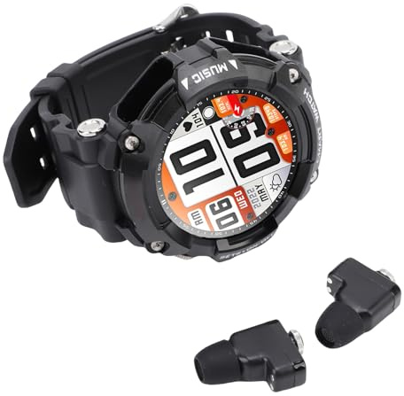 RiToEasysports Montre Intelligente 2 en 1 avec écouteurs sans Fil, écran HD de 1,52 Pouces, Tracker d'activité, Stockage de Musique MP3 NFC, avec Technologie Intelligente de Réduction du Bruit,