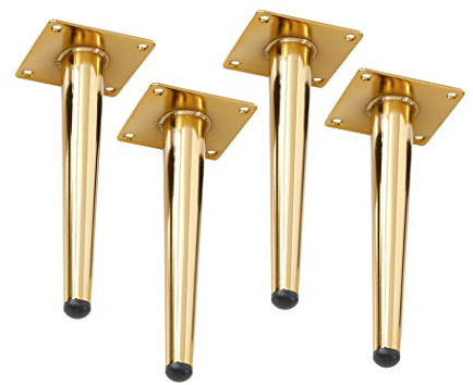 4 MöBelfüße, Gerade Konische MöBelfüße MetallmöBel Tragen Füße Sofabeine Schrankfüße Tischbeine Fuß Des Bettes DIY Eisenwaren Möbel-Zubehör,Golden(20cm)