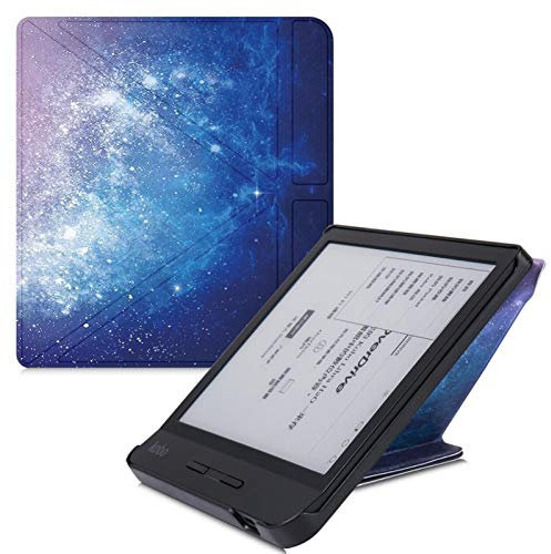 DLRSET EBook Reader Covers, Case For Kobo Libra H2O EReader - Lightweight Slim Fit Multi-angle Stand Protective Cover With Auto Sleep/Wake,make reading easier (Color : Galaxy)