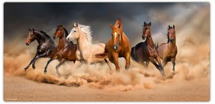 Sous-main de bureau pour enfants et adultes - « Chevaux sauvages » - En vinyle de qualité supérieure - 84 x 40 cm - Sous-main antidérapant avec la meilleure protection - Fabriqué en Allemagne