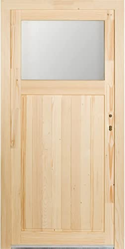 kuporta Fichte Holz Nebeneingangstür Modell Treysa Kellertür (198(H)/88(B) DIN rechts, ohne Montage-Set)