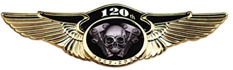 120th Motorrad Club Emaille Brosche - Skelett Pin Gothic Punk Metall Messing Originalität Revers Abzeichen - Sammle Gegebene Freunde und Fans Geschenke