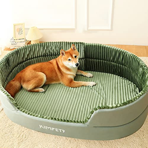 Nyescasa Hundebett Katzenbett Hundematte Hundekorb Flauschig Katzenschlafplatz Hundesofa Katzensofa Katzenkissen Hundekissen Runde Waschbar rutschfest für Kleine Hunde und Katzen Grün S(40 * 30 * 26