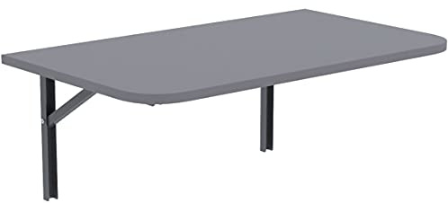 AKKE Klapptisch Wandklapptisch Esstisch - Klappbar Faltbar Platzsparend - Abgerundete Ecken - 100cm x 60cm - Hellgrauer Graphit