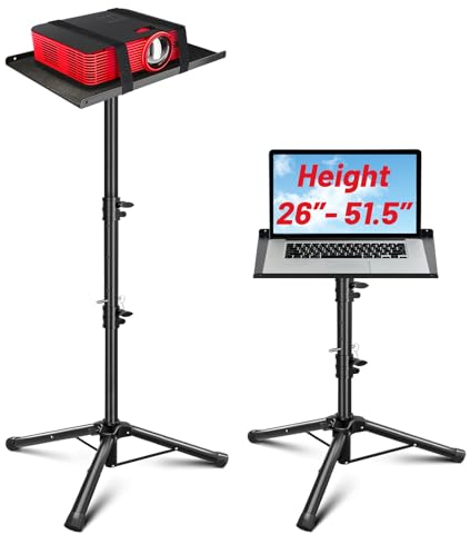 CAHAYA Projektor-Stativ, verstellbar, stabil für Tablets & Handys & Buchhöhe 66 cm bis 130,8 cm Multifunktionaler Laptop-/DJ-Rack-Ständer, tragbar für Outdoor-Filme CPS0331