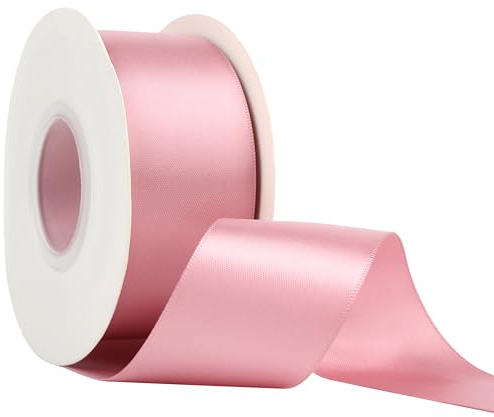 MAYREEL Rose Pink Satin Ribbon 1.5 Inch Thick Double Faced Dusty Rose Ribbon for Crafts Gift Wrapping Wedding Decor Hair Bows Party Favor Flower Bouquets 25 Yards