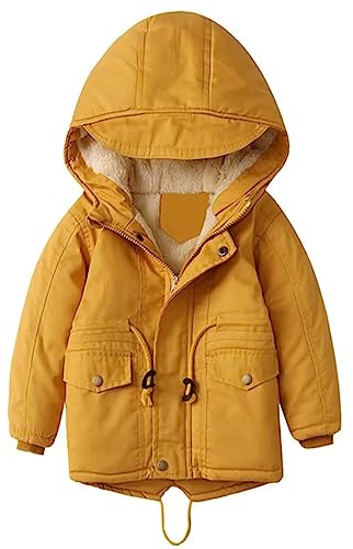 linboo Kinder Winterjacke Jungen Mädchen Warm Gefütterte Blouson Hoodie Dicke Mantel Parka Baby Wintermäntel