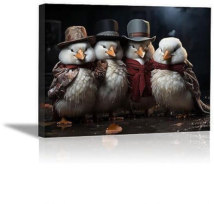SHYAMIC Bilder Leinwandbild Kunstdruck, Weißer, grauer Western-Stil Wandbild X-Mas Fenster Fotodruck Schneemann Kunstdruck Leuchtbild, Weihnachten Winteridylle Effekt - 40x60cm Gerahmt