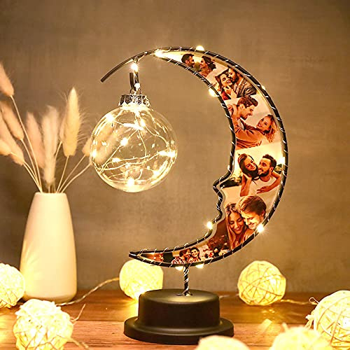ASD Jewerly Personalisierte 6 Foto Mondlicht Personalisierte Foto Tischlampe Csutom Foto Nachtlicht Bild Mondlampe Weihnachten Zuhause Dekorative Liebe Geschenke für ihre Frau Paare Freunde Familie
