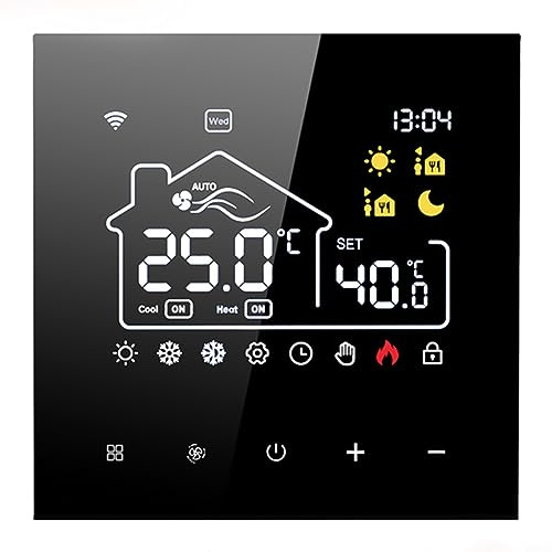 para Tuya - Termostato inteligente WiFi, termostato inteligente programable con pantalla táctil LCD, aire acondicionado 2 en 1 y panel de calefacción por suelo