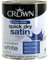 AMK® Crown Quick Dry Satin Paint 750ml Pure Brilliant White Water Based Interior Wood Metal Finish Low Odour Non Yellowing Durable Wipeable Mid Sheen Trim Skirting Doors Frames