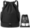 KunpengZen Turnbeutel Sportrucksack, Basketball Rucksack Fußball, mit Bodenfach Und Breit Kordelzug Turnbeutel Wasserdicht, Klein für bis Basketball Größe 7/29,5 Herren Damen Kinder Jugend (Schwarz)