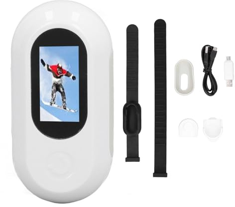 HEEPDD HD 1080P-Hunde-Tracker-Halsband, Sport-Action-Kamera mit Videoaufzeichnungen, Katzenhalsband-Kamera, Mini-Körperkamera, Kabelloses Halsband für Drinnen und Draußen, (White)