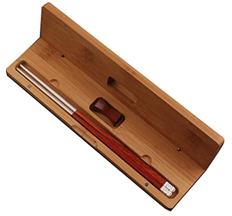 Bacchette Giapponesi In Legno Argento Set Regalo Con Custodia, Bacchette Riutilizzabili, Bacchette Di Lusso In Legno Naturale Bacchette Cinesi Antiscivolo Per Sushi, Bacchette Lavabili In Lavast