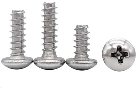 NUZBCPETR Selbstschneidende Kreuzschlitzschraube aus Edelstahl mit flachem Kopf und Flacher Spitze(M1.4 x 3mm)