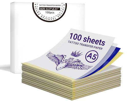 ORGBRO X8 Papier Transfert Tatouage, 4 Feuilles de Thermocollage