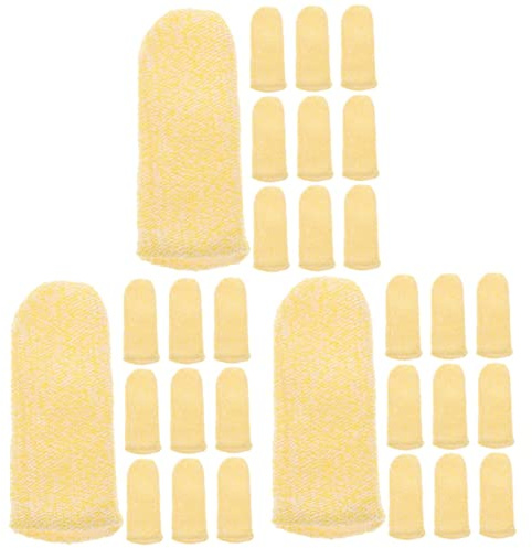 Beaupretty 3 Series Dedil Anticorte Bandas Elasticas Banda Elastica Elastico Elástico Goma Elastica Cauchos Dedo Clavos Mangas De Pulgar De Pulgar Nueva Fibra Yellow 10 Piezas*3