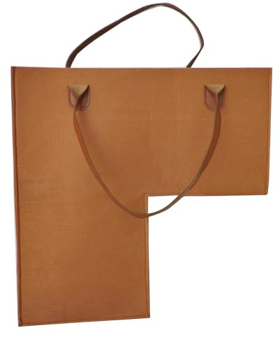 Cesta de escalera con asas de cuero de fieltro en forma de L de gran capacidad, organizador de escalera plegable para ropa