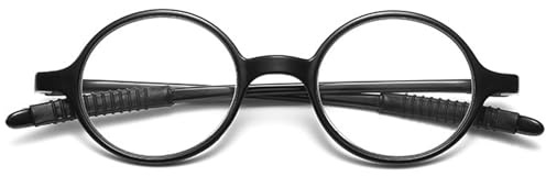 Lanomi Lesebrille Damen Herren Unisex Retro sehr Leicht Runde Sehhilfe Lesehilfe Kleine Vollrandbrille Nerd Brille