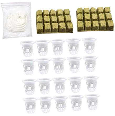 CIMAXIC Kit Nutrizione Set per Coltivazione Tazze a Rete per Acquaponica e Soluzione Leggera e Traspirante per Piante in Crescita