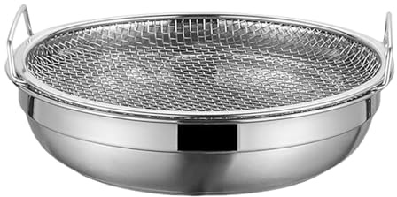 Worparsen Oil Filter Tray, Stainless Steel Mesh Drain Basket Colanders Air Fryer Accessories for Fried Food Draining Rack, Draining Pan Strainer for Vegetable Dessert 23cm
