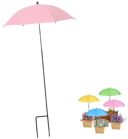IMUNKT Pflanzenschirm Verstellbarer, 60cm Garten Pflanzenschirm, Pflanzenschutz Regenschirm Sonnenschutz, Outdoor Schutzhülle Für Pflanzen, Topfpflanzen, Gartenbeete(Pink)