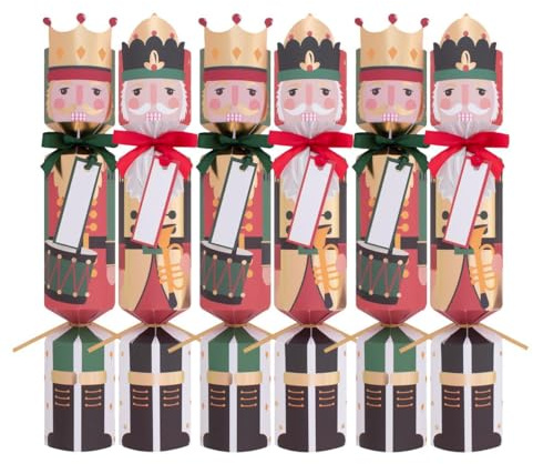 Nussknacker, Weihnachts-Knallbonbons, 30,5 cm, Metallic-Design, für Kinder und Erwachsene, Weihnachtsdekoration, 6 Stück