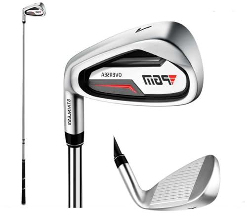 Mazze da golf mancini in ferro #7 con asta in grafite o acciaio, loft a 36 gradi per pratica golf ferro uomini donne sport (sinistra, uomo (barra d'acciaio))